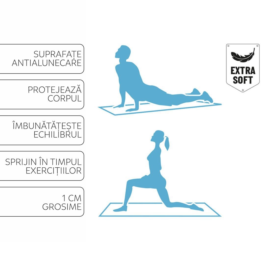 Saltea yoga, fitness, pilates, Umbro, din spumă EVA, 190x58 cm, roșu